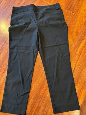 Women's Black Stretch Straight-Leg Trousers